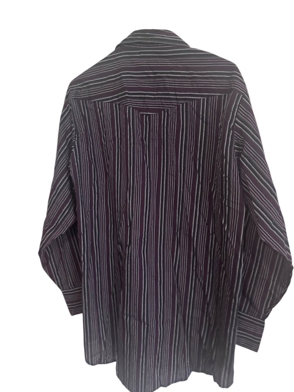 Bit & Bridle pearl snap burgundy and gray striped shirt size LT - Picture 5 of 7